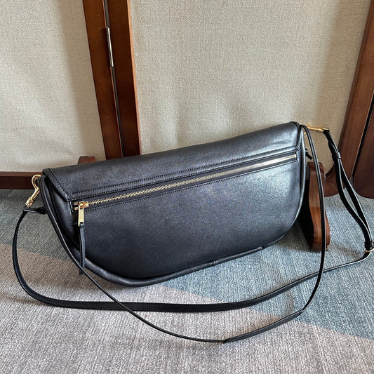 Celine Halfmoon Soft Triomphe Bag Black Lambskin