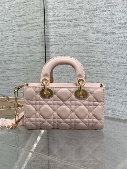 Dior 2026 Bow D-Joy Micro Bag Power Pink Lambskin 284125