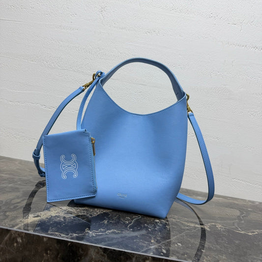 Celine Small Hobo Blue Supple Smooth Calfskin