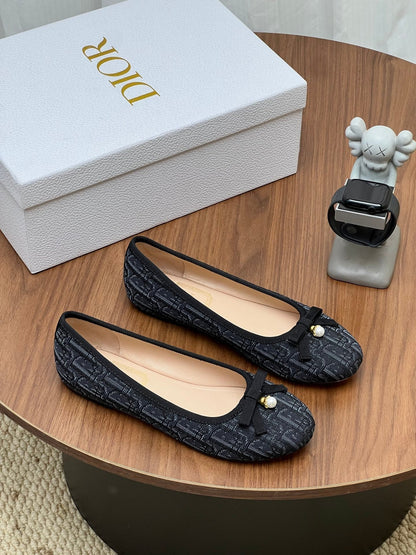Dior 2026 Oblique Ballet Flat Fabric Cowhide 846595