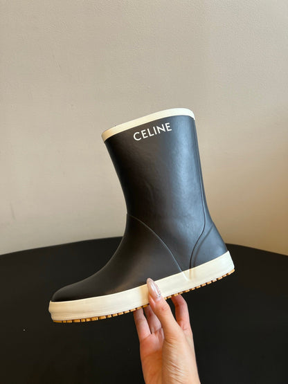 Celine 26ss Rain Boots Black TPU Rubber 903972