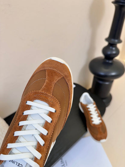 Celine Racer Low Top Sneaker Brown Suede Calfskin 606409