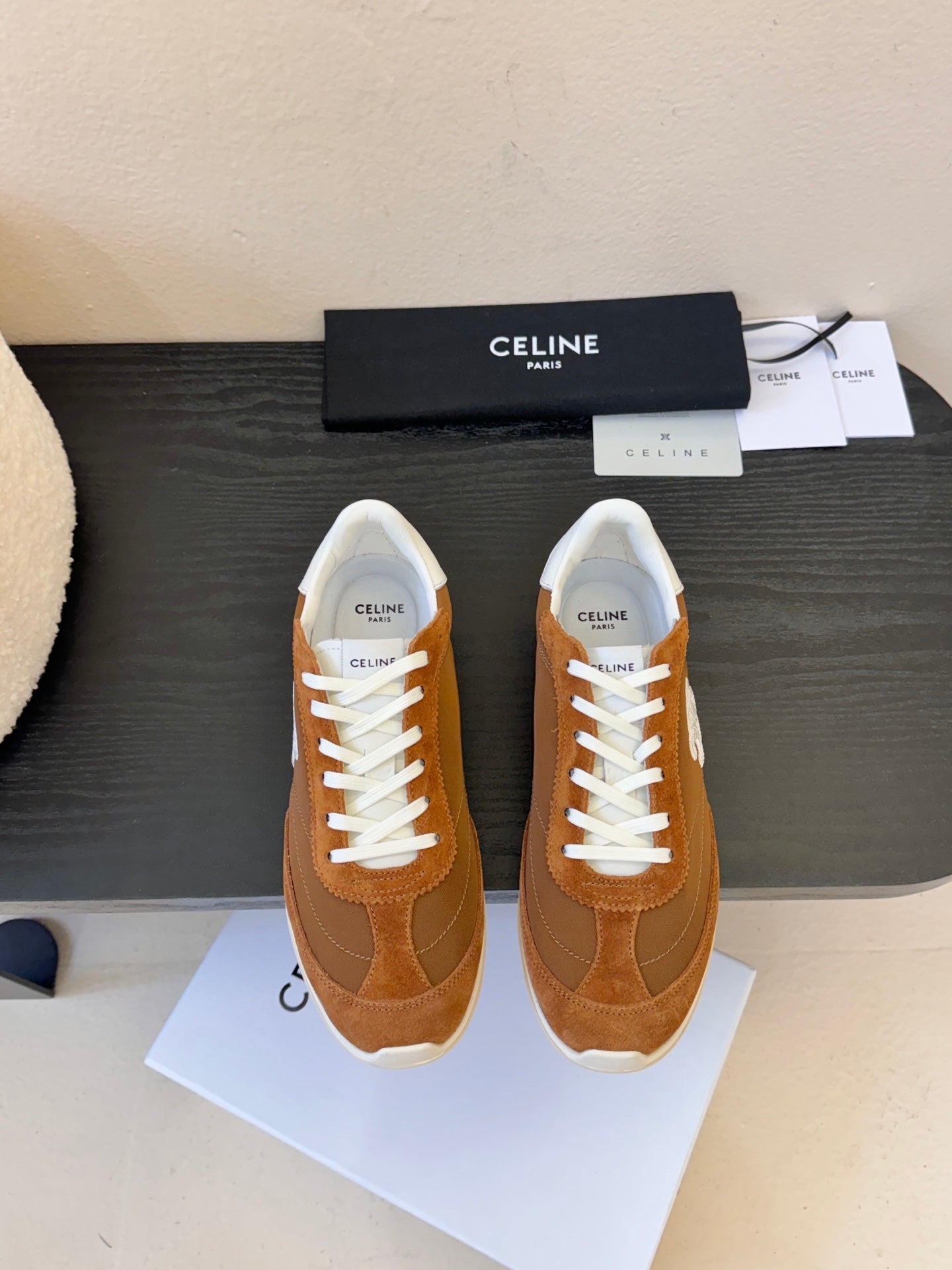 Celine Racer Low Top Sneaker Brown Suede Calfskin 606409