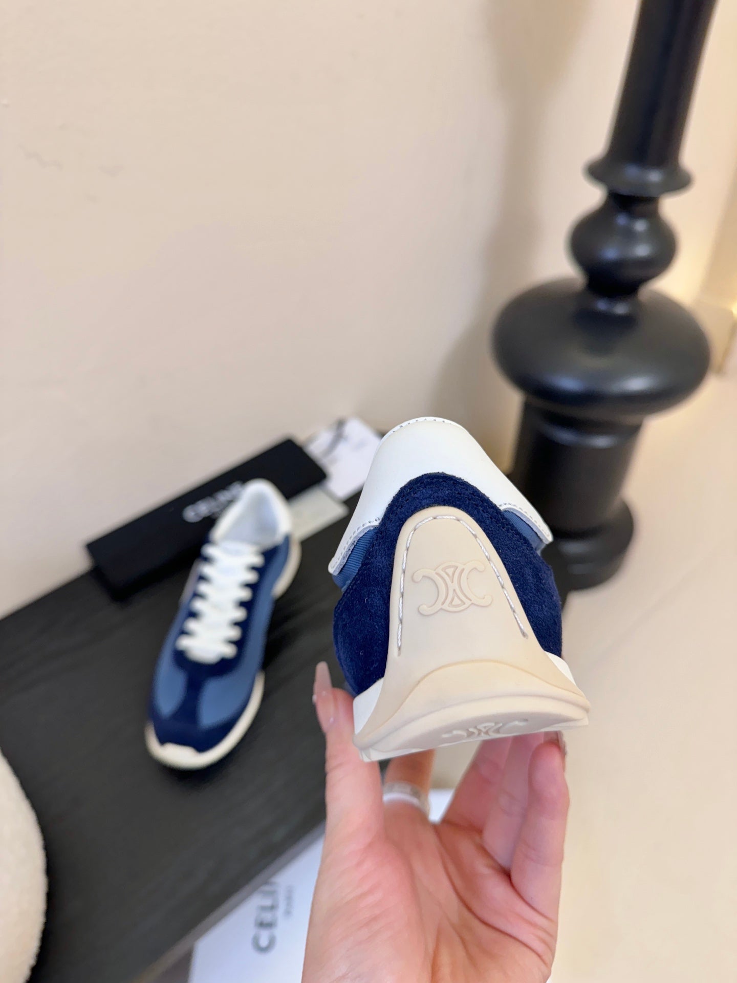 Celine Racer Low Top Sneaker Blue Suede Calfskin 606411