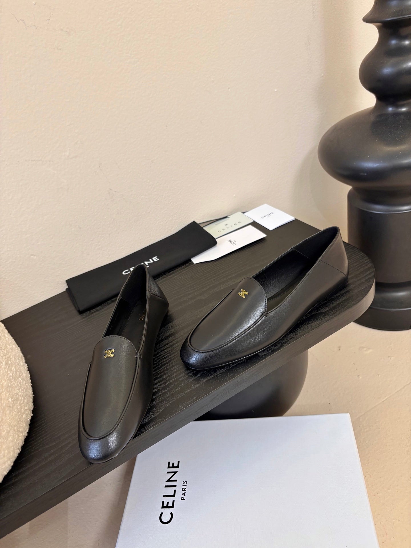 Celine Aura Loafer Black Goatskin 606417