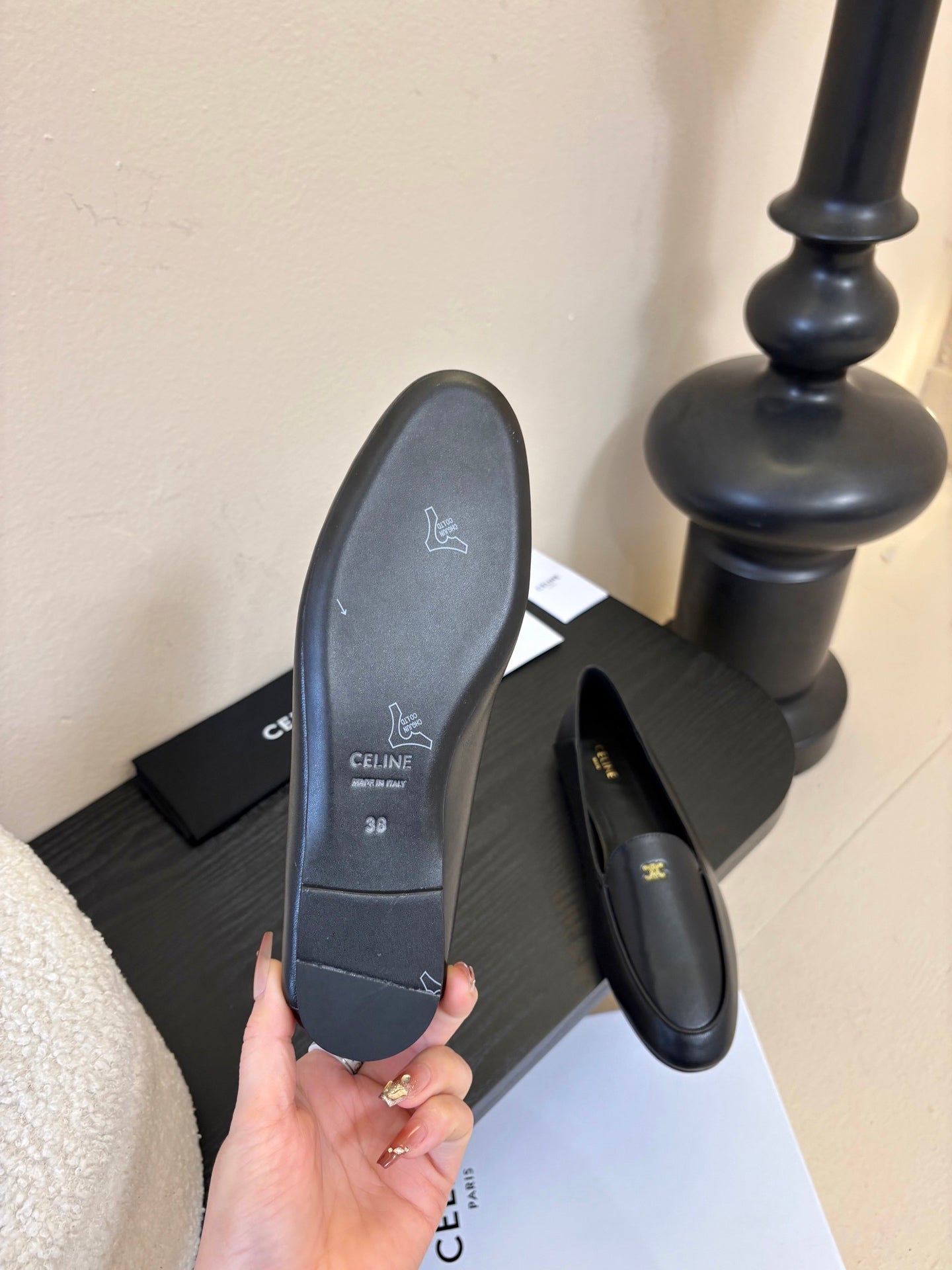 Celine Aura Loafer Black Goatskin 606417