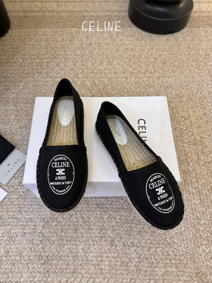 Celine Maison Espadrilles Black Canvas 835903