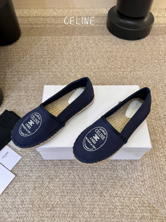 Celine Maison Espadrilles Dark Blue Canvas 835905