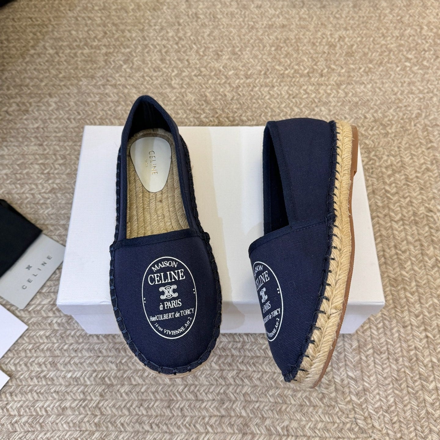 Celine Maison Espadrilles Dark Blue Canvas 835905