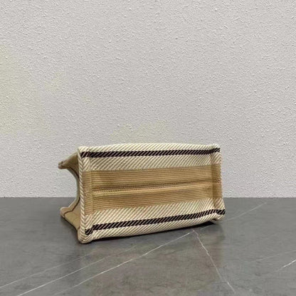 Celine 2026 Cabas Thais Bag 26cm Beige Textile Calfskin 283601