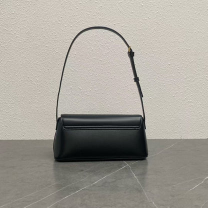 Celine 25CE Diane Shoulder Bag Black Glossy Leather