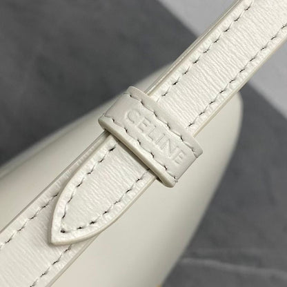 Celine 25CE Diane Shoulder Bag White Glossy Leather