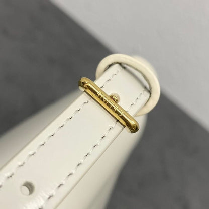 Celine 25CE Diane Shoulder Bag White Glossy Leather