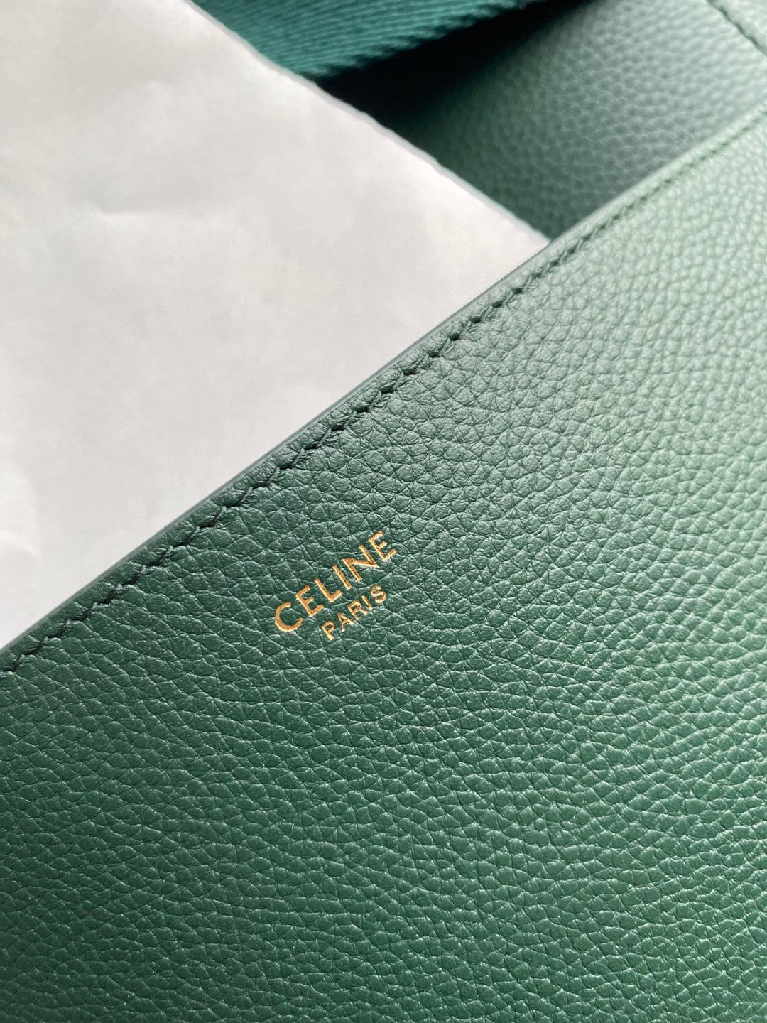 SANGLE SEAU BUCKET 25 BAG GREEN FOREST CALFSKIN