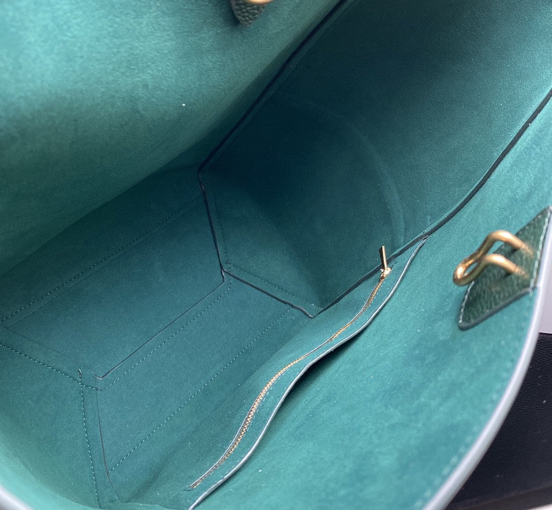 SANGLE SEAU BUCKET 25 BAG GREEN FOREST CALFSKIN