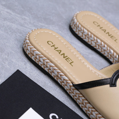 Chanel 2026 Slippers Beige Sheepskin 758401