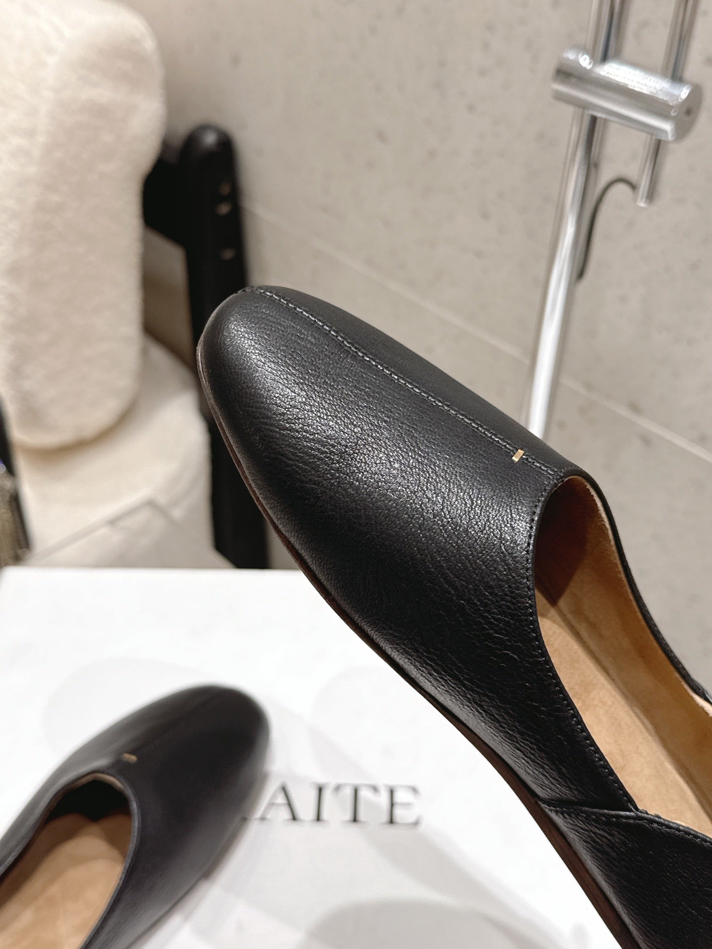 Celine 26s Flat Shoes In Black Lambskin