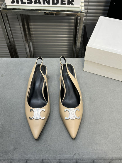 alma triomphe 50 slingback cream patent calfskin