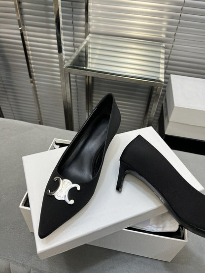 cl pumps 50 black grosgrain
