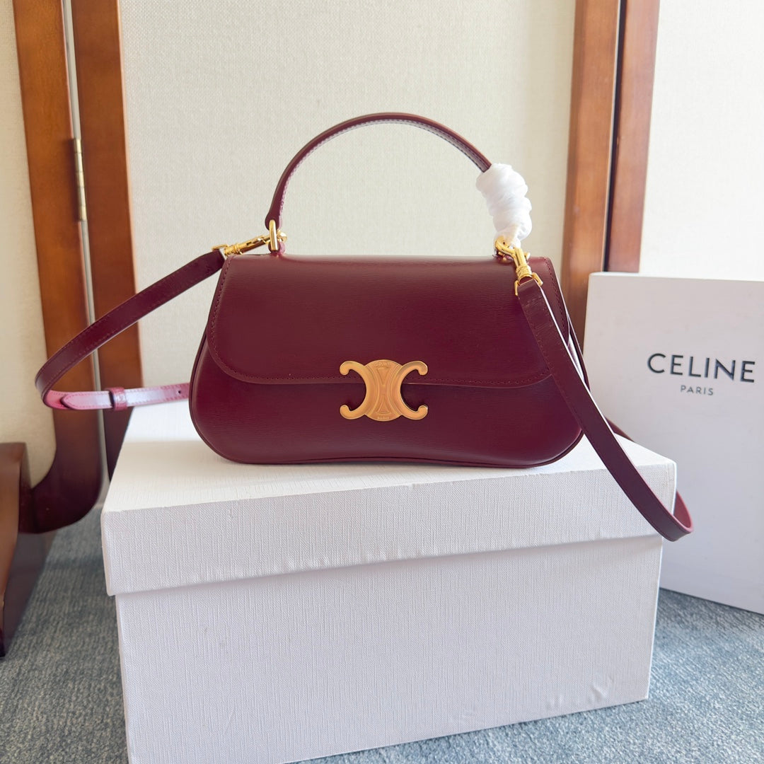 Celin Teen Lola 20 Dark Red Calfskin