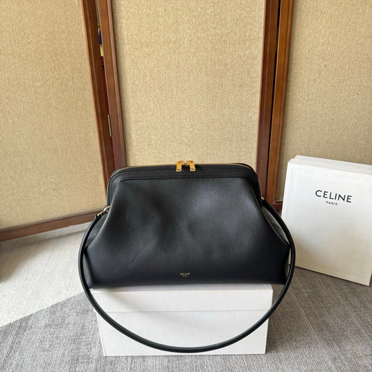 Celine Doctor's Pouch 35cm Black Calfskin 288926
