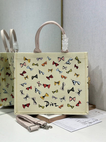 Dior 2026 Multicolor Bow Book Tote Bag Canvas 289511
