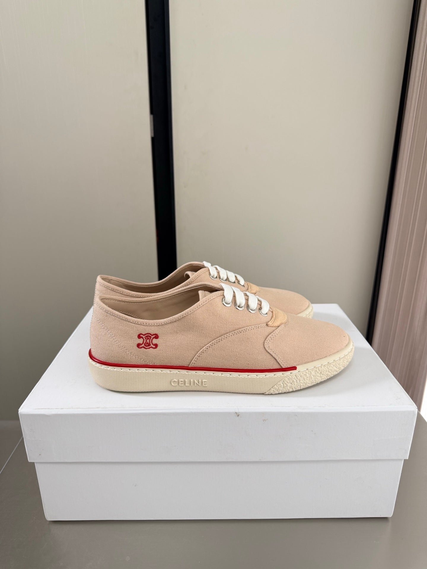 Celin 26s Alan Sneaker Beige Canvas And Suede Calfskin 929842