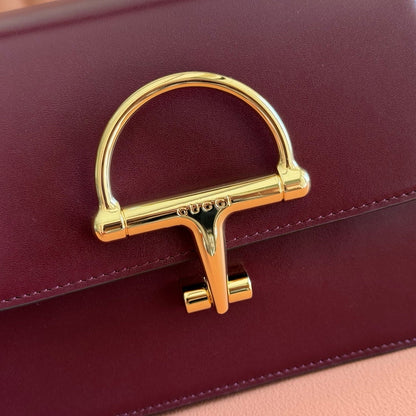 Gucci 2026 Siena Bag 25.5cm Red Gold Leather 277141