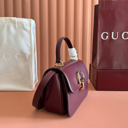 Gucci 2026 Siena Bag 25.5cm Red Gold Leather 277141