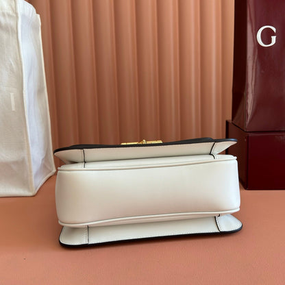 Gucci 2026 Siena Bag 25.5cm White Gold Leather 277153
