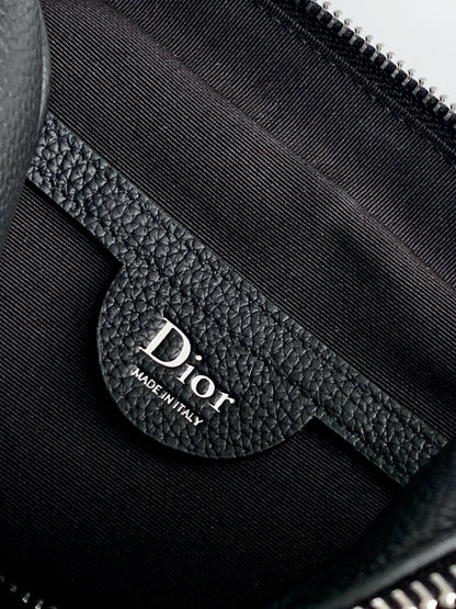 Dior 2026 Rider Zip-Up Messenger Bag 23cm Fabric And Grained Leather