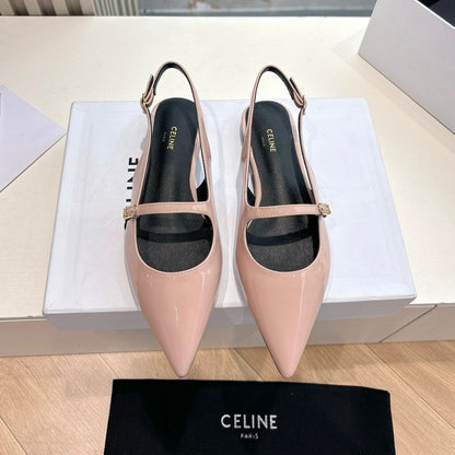 CELINE Slingback Pink Patent Leather 285951