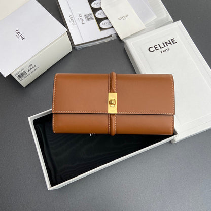 TRIOMPHE Large Wallet 16 Tan Satinated Cowhide