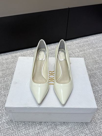 CD 26s High Heels Pump 85 White Patent Leather 661476