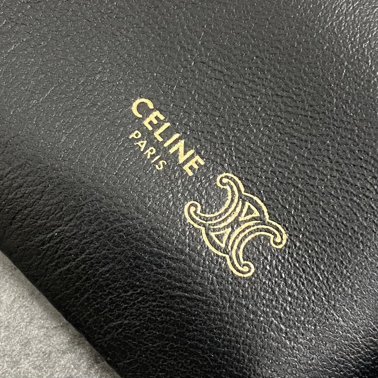 Celine Crystal Pouch Black Lambskin