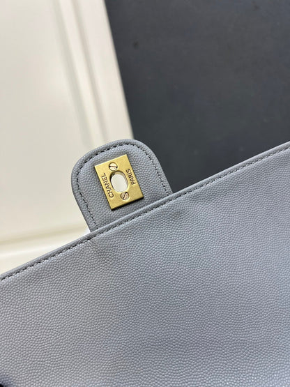 Chanel 26 Shoulder Bag 22cm Grey Caviar Leather