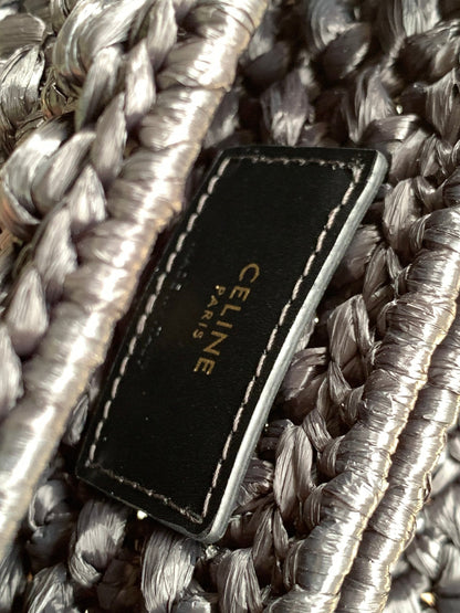 Celine Triomphe 20cm Black Raffia Gold Hardware