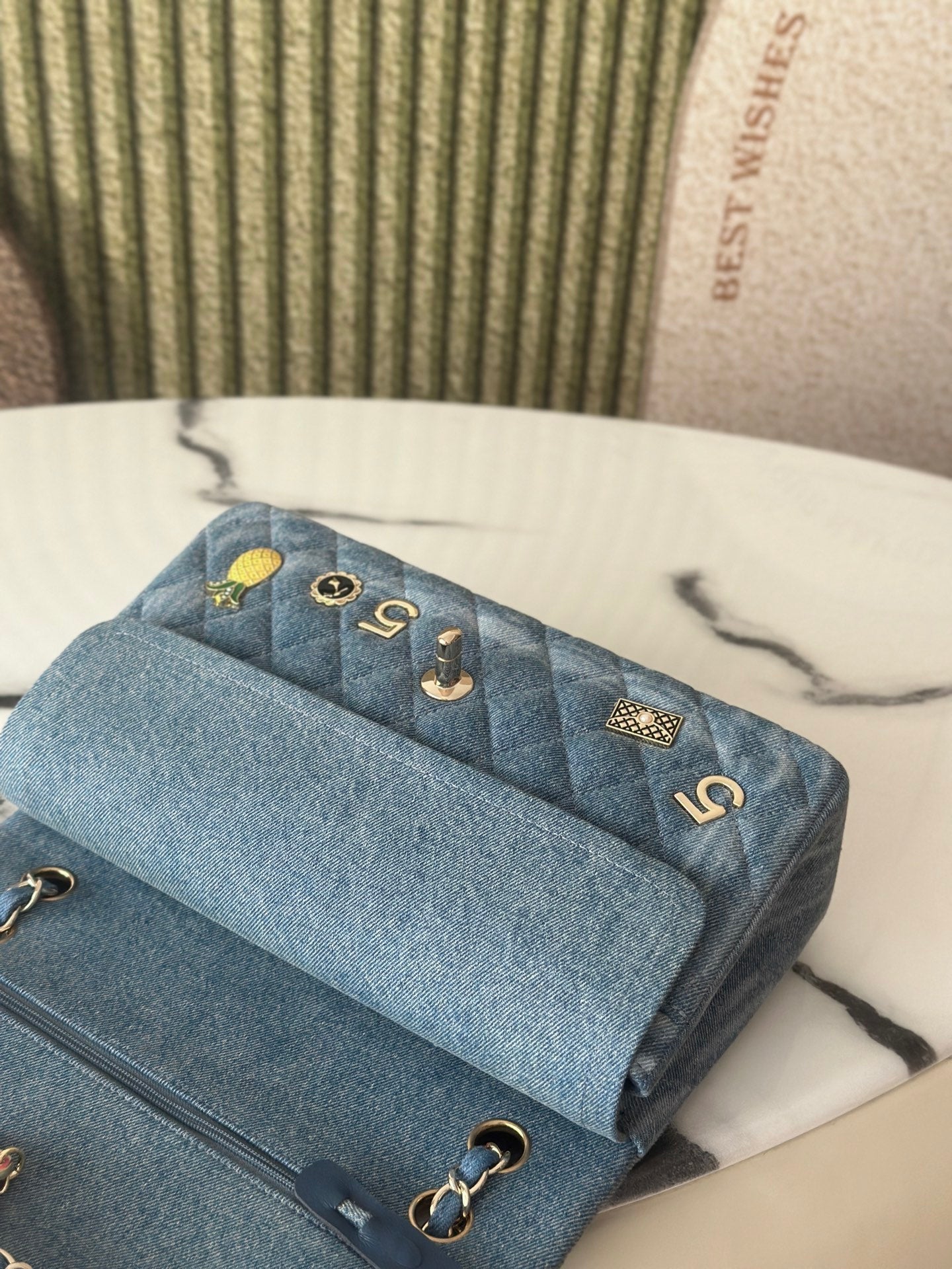 Chanel 2026 Coco Cuba Charms Flap Bag Canvas Denim Leather