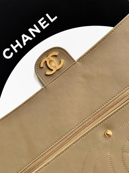 Chanel 2026 Flap Bag 38.5cm Beige Suede Leather