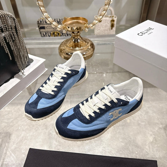 Celine Racer Sneaker Navy Blue Sky Blue Suede Lace 679823