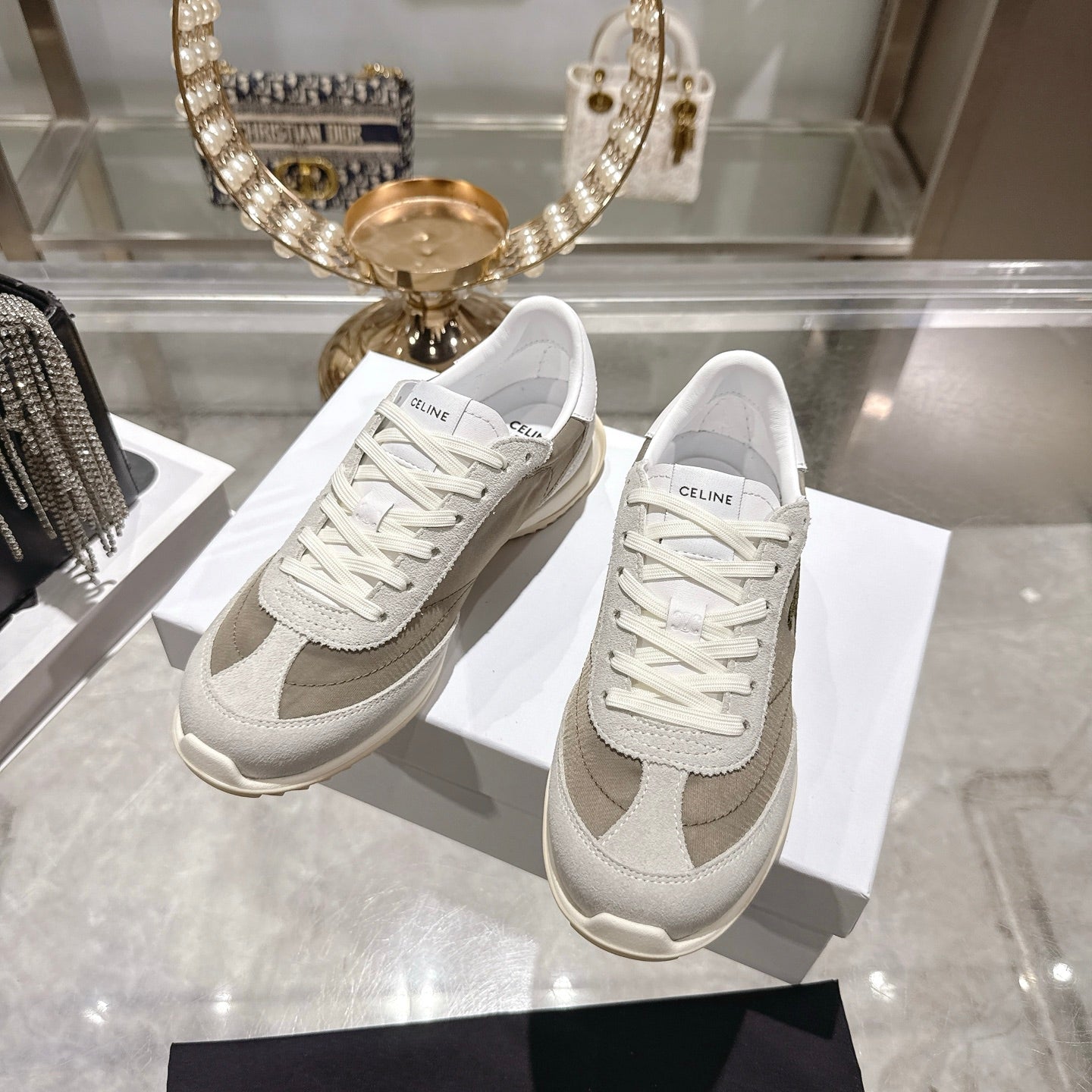 Celine Racer Sneaker Grey Suede Lace 679824