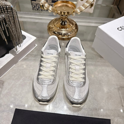 Celine Racer Sneaker Sliver Lambskin Lace 679825
