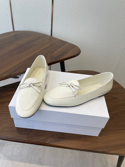 Celine 26 Loafers White Sheepskin 624696