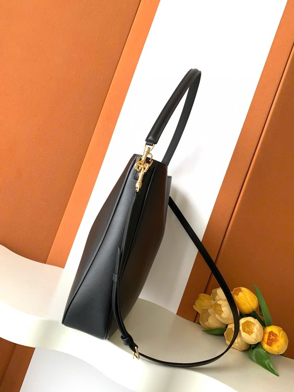 Celine Medium Camille 16 Soft Bag Black Calfskin