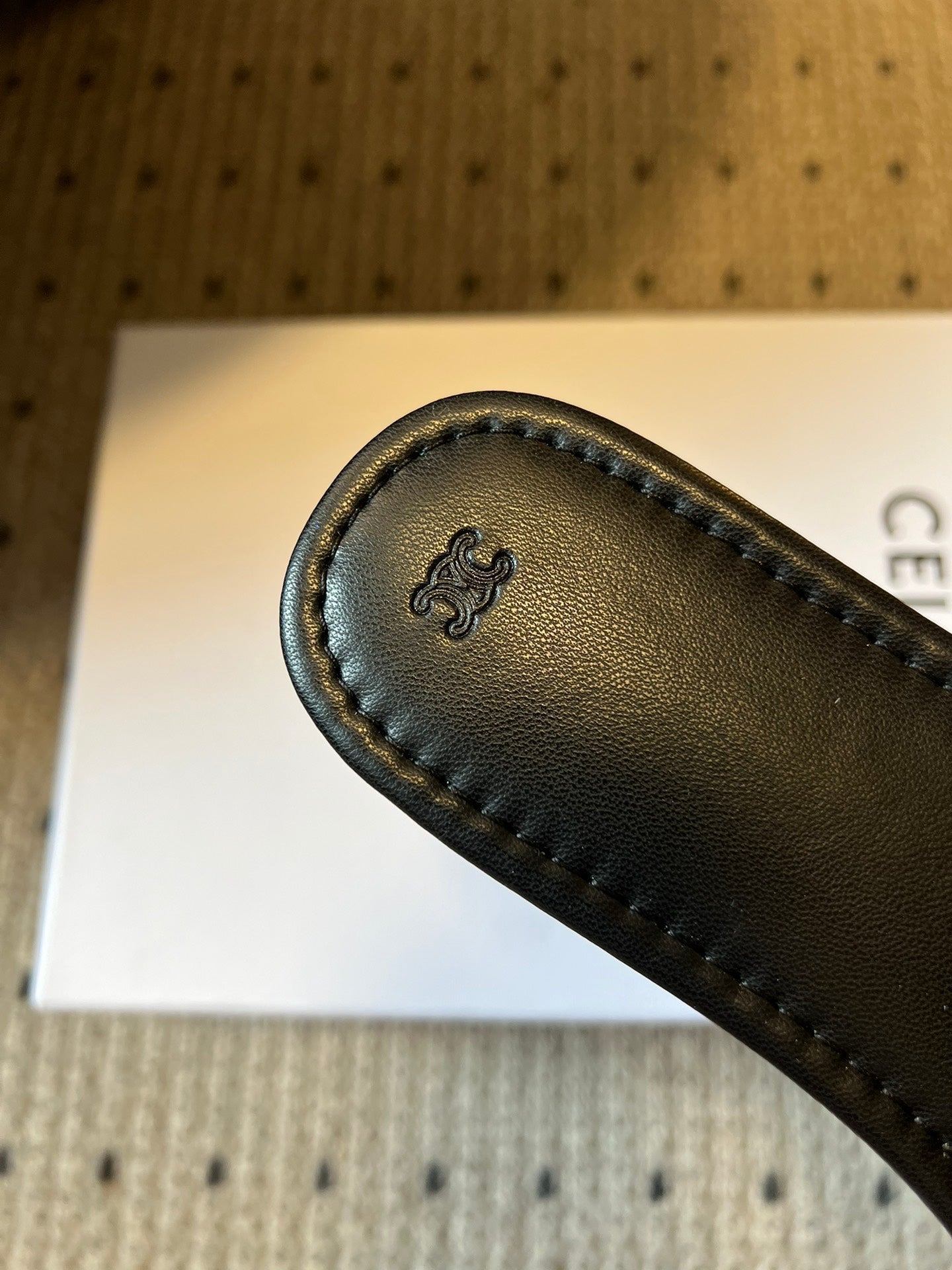 Celine 26 Flat Mule Slippers Black Sheepskin 621528