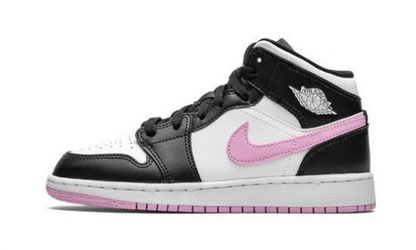 Jordan 1 Mid White Black Light Arctic Pink Sneakers - Archive Edition