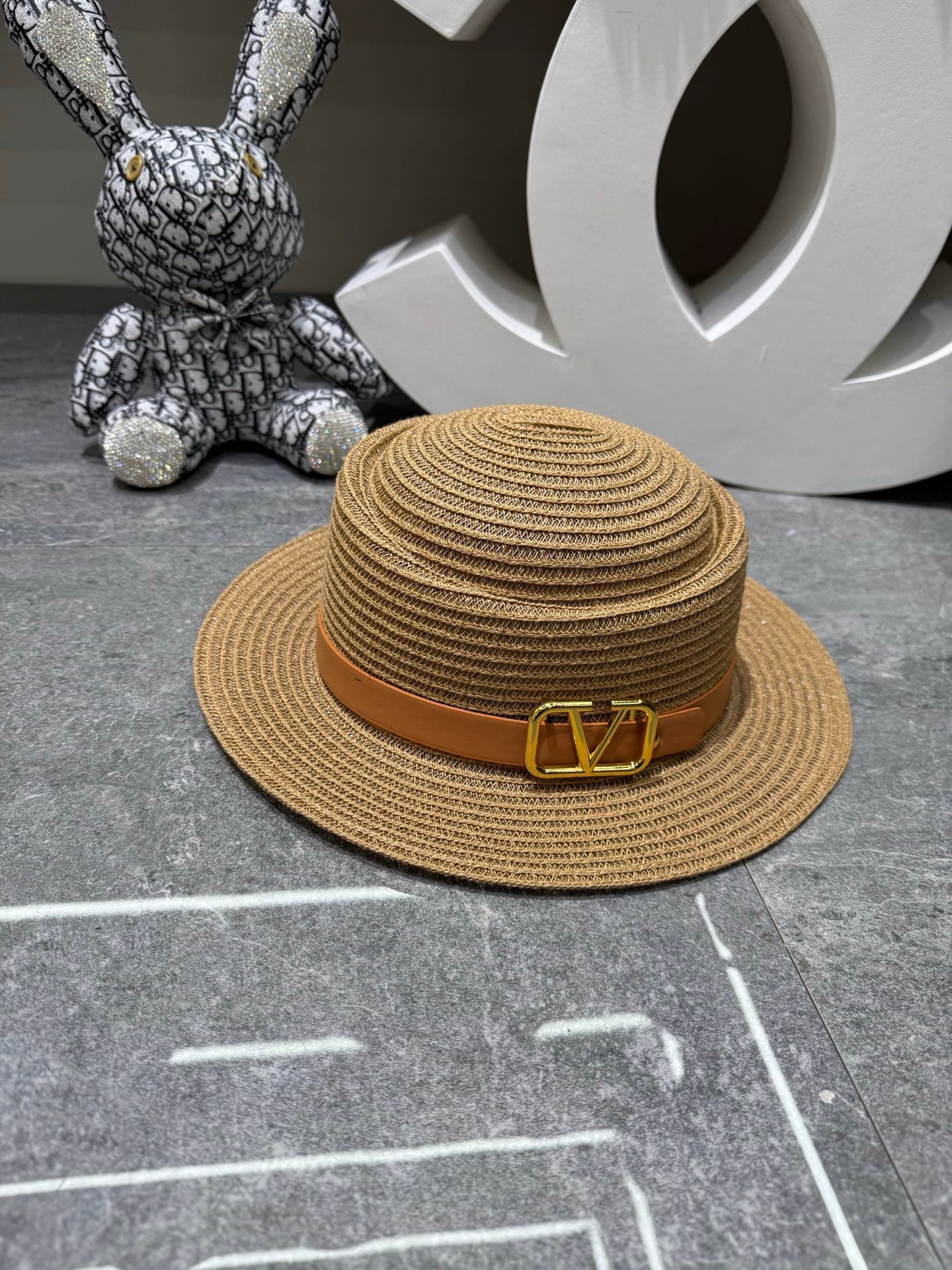 Valentino Linen Concave Crown Flat Cap